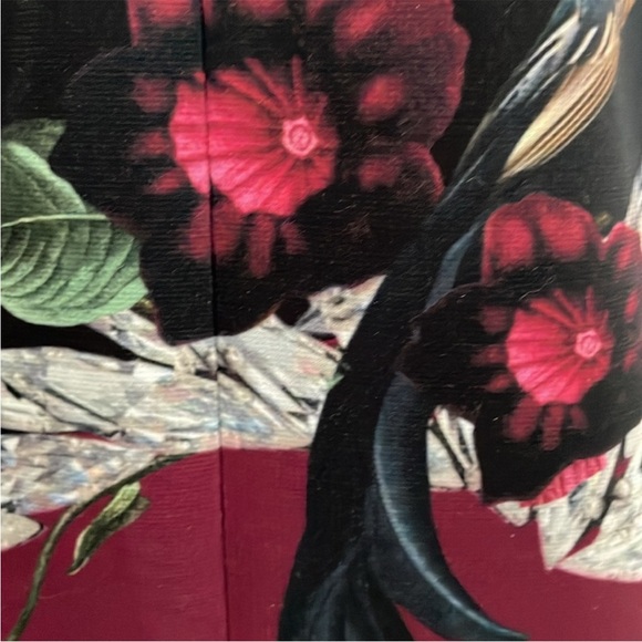 TED BAKER FLORAL JAUNAL PEPLUM FLORAL CAP SHORT SLEEVE DRESS SZ US 6 OR TED SZ 2 - Picture 5 of 8